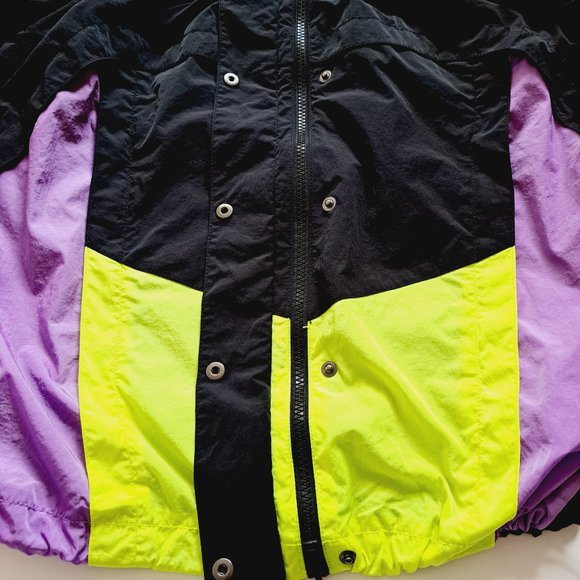 Alexander Wang Off-the-Shoulder Colorblock Wind-Resistant Jacket Size XS - Picture 13 of 16